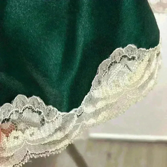 VINTAGE 80’S VAL MODE EMERALD GREEN CHEMISE SLEEPWEAR SIZE M - Picture 5 of 9